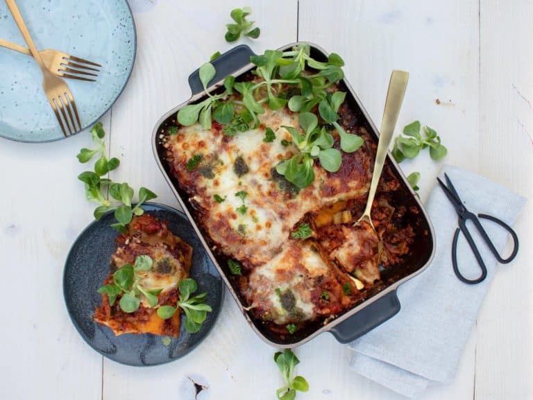Lasagne met pompoenbladen