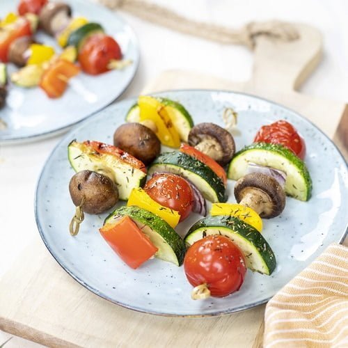 Barbeque vegetarische kebab stick bbq
