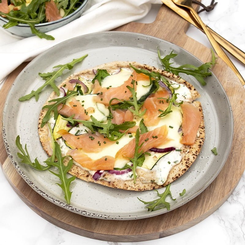 Pizza gerookte zalm