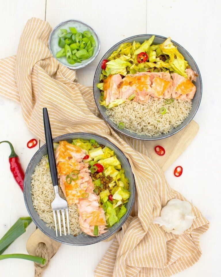 Zalm met rijst
