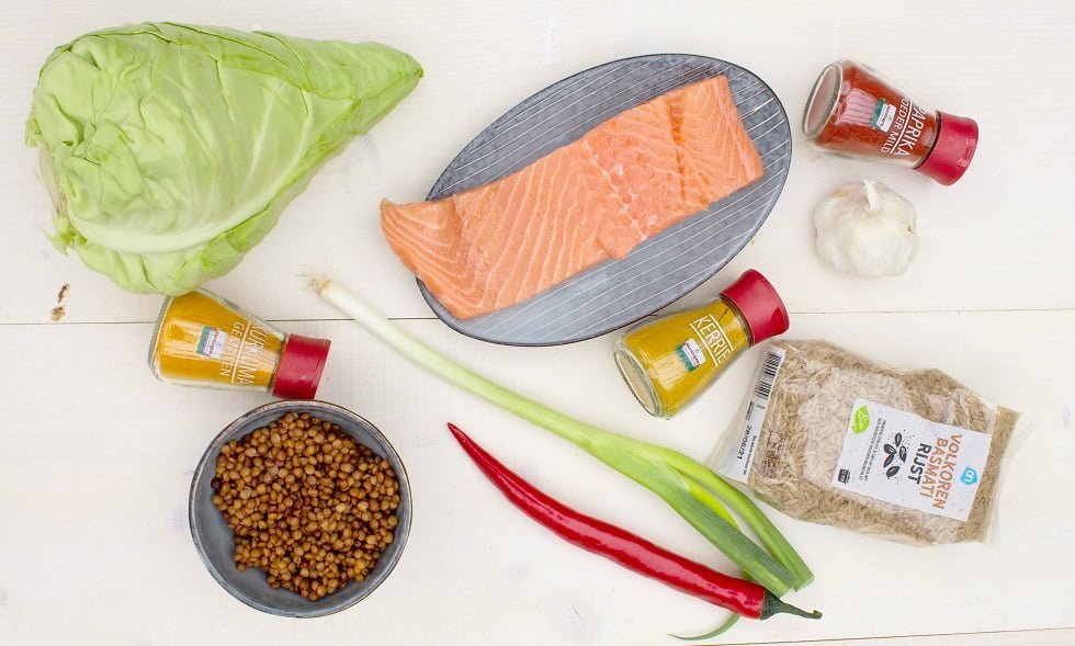 Zalm met kerrie