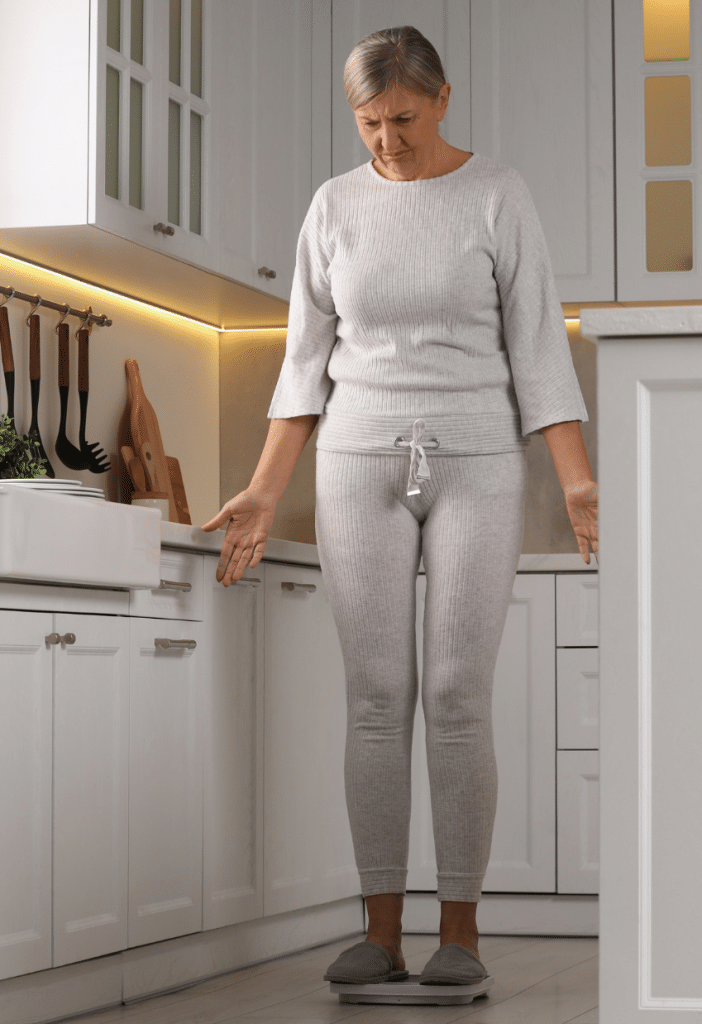 Vrouw in de overgang eet gezond en valt af met Slinc